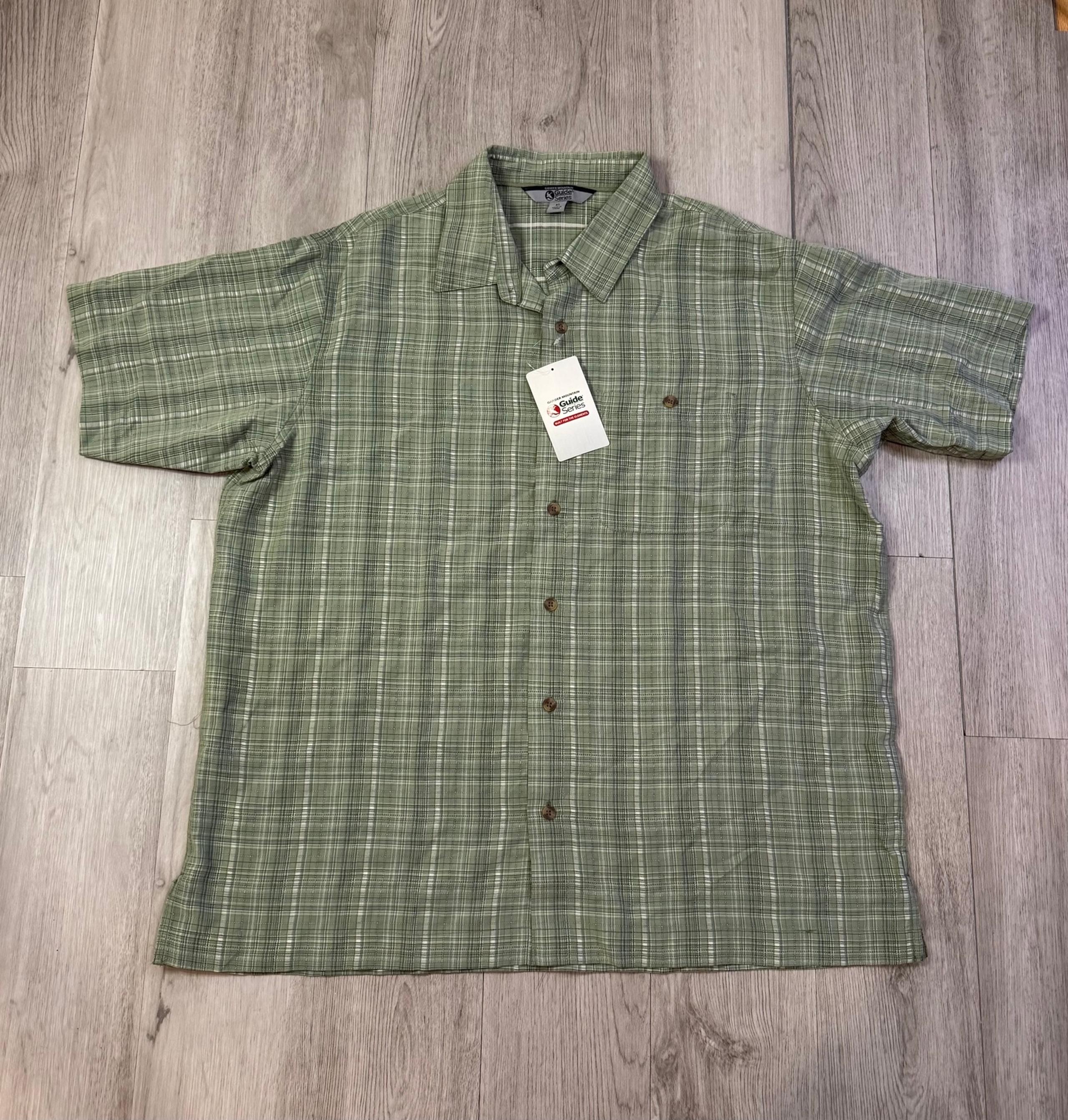 Men's Gander Mountain Guide Series Green Plaid Button Down Shirt XL NWT