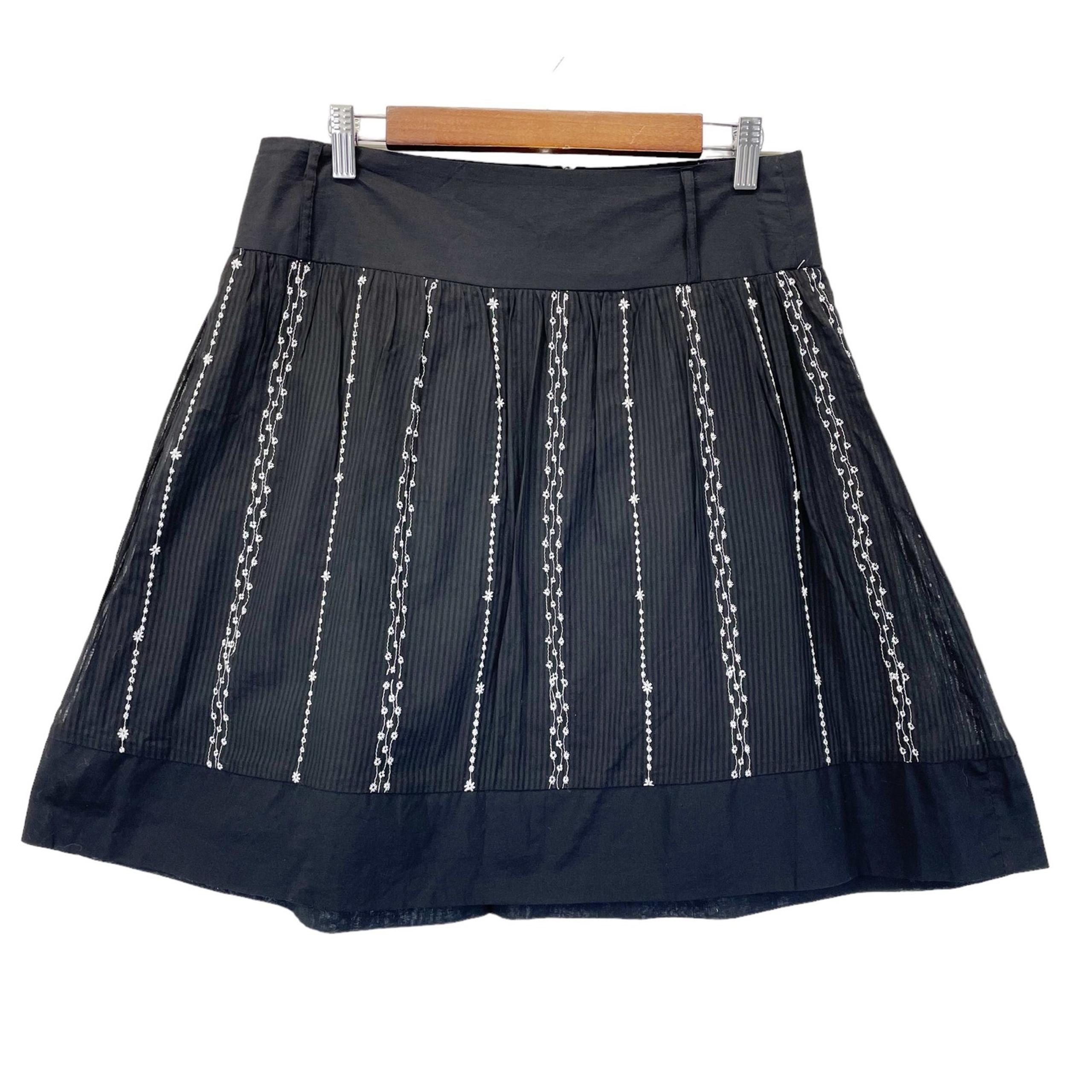Joe Benbasset Juniors 9  Embroidered Black A-Line Skirt Bohemian Whimsygoth