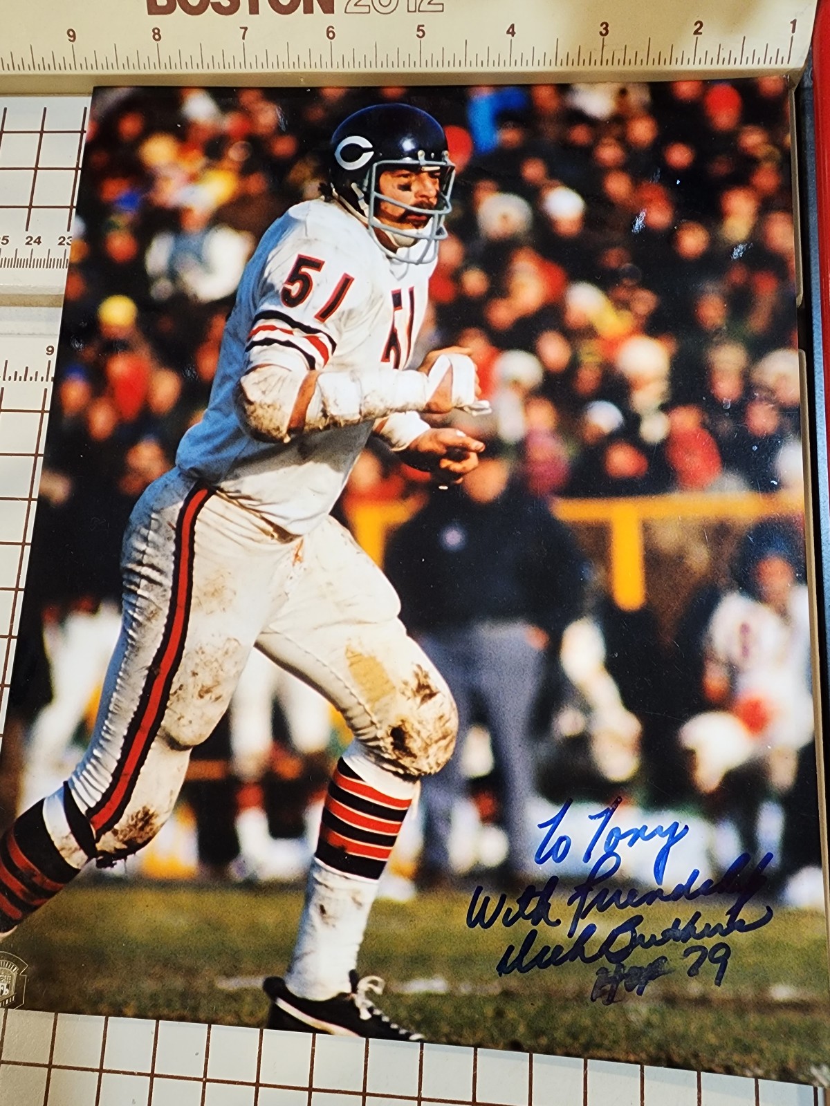 Dick Butkus Signed 9x11 Autographed Chicago Bears HOF  w/coa photo- Schedule