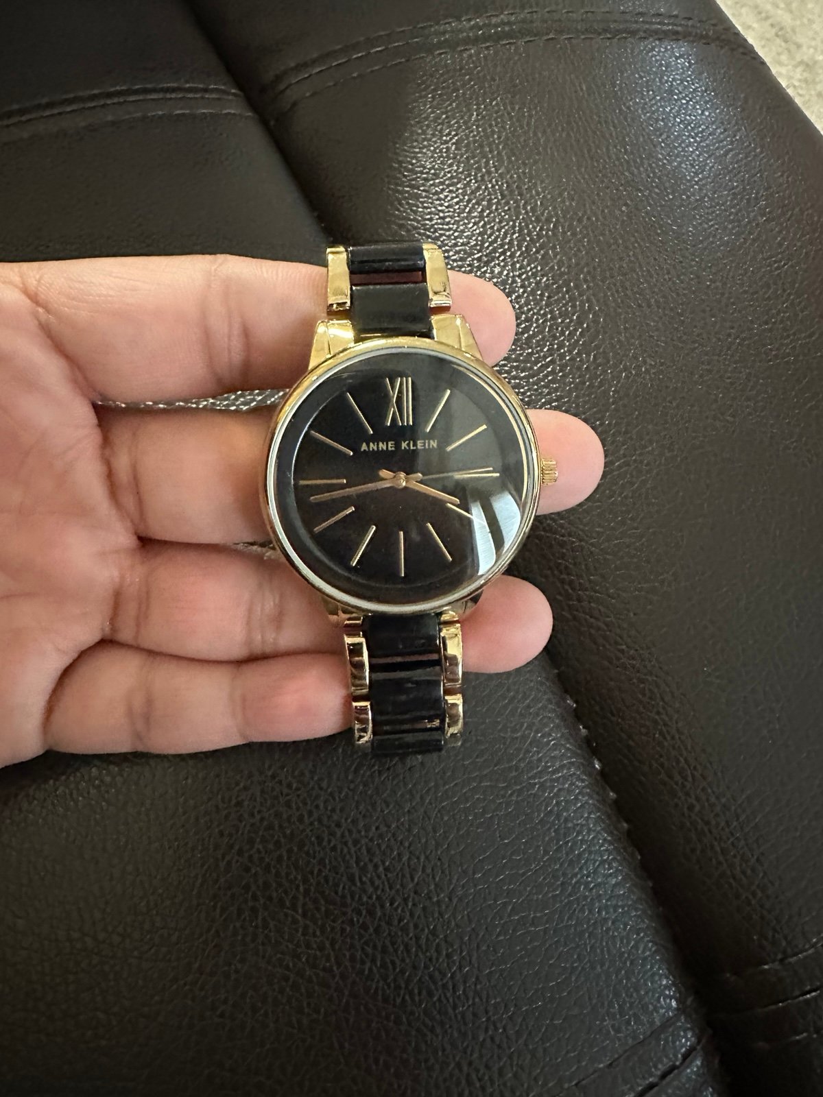 Anne Klein black bracelet watch for women
