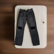 KanCan Dixon Ultra High Rise 90's Boyfriend Jeans Size 11/29 Black Distressed