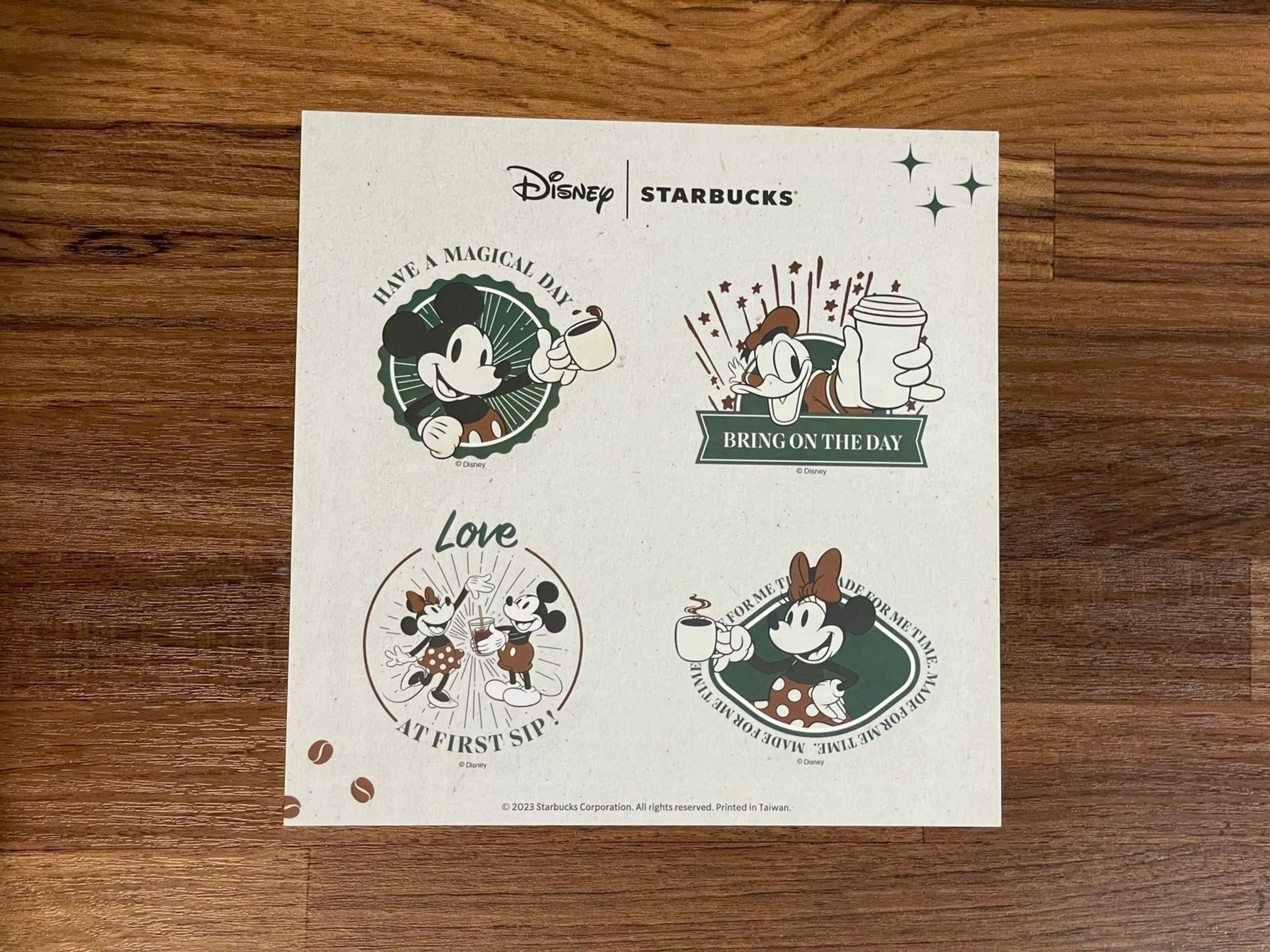Rare Disney x Starbucks Limited Edition Vinyl Sticker, Minnie Mickey Donald