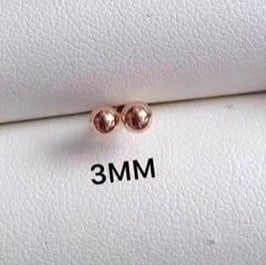 Rose Gold AU750 Ball Stud Earrings