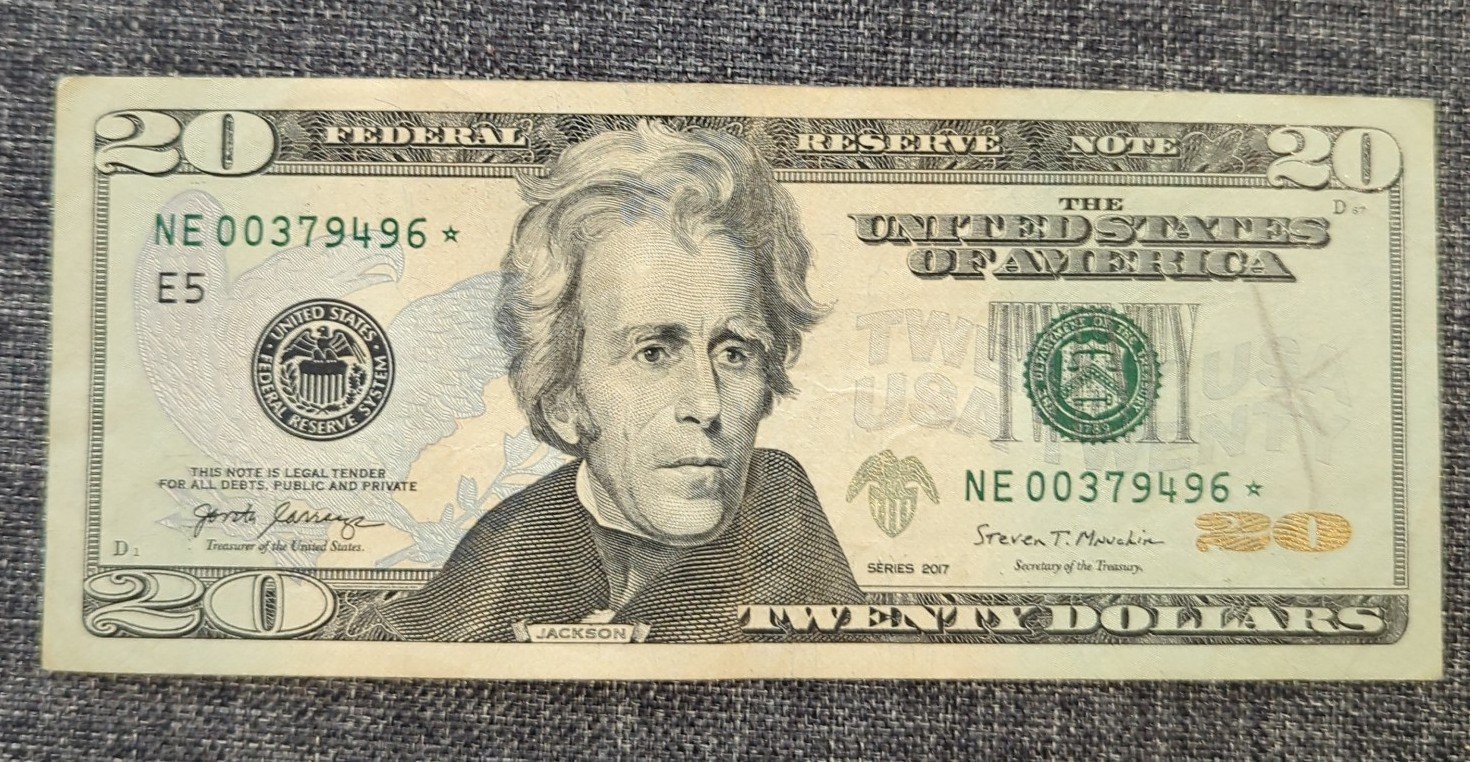 US Star Note 20 Twenty Dollar Bill NE00379496*