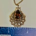14 Kt Vintage Ornate Lt Brown Topaz Faceted Pendant Necklace Victorian Antique