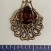 14 Kt Vintage Ornate Lt Brown Topaz Faceted Pendant Necklace Victorian Antique