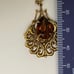 14 Kt Vintage Ornate Lt Brown Topaz Faceted Pendant Necklace Victorian Antique