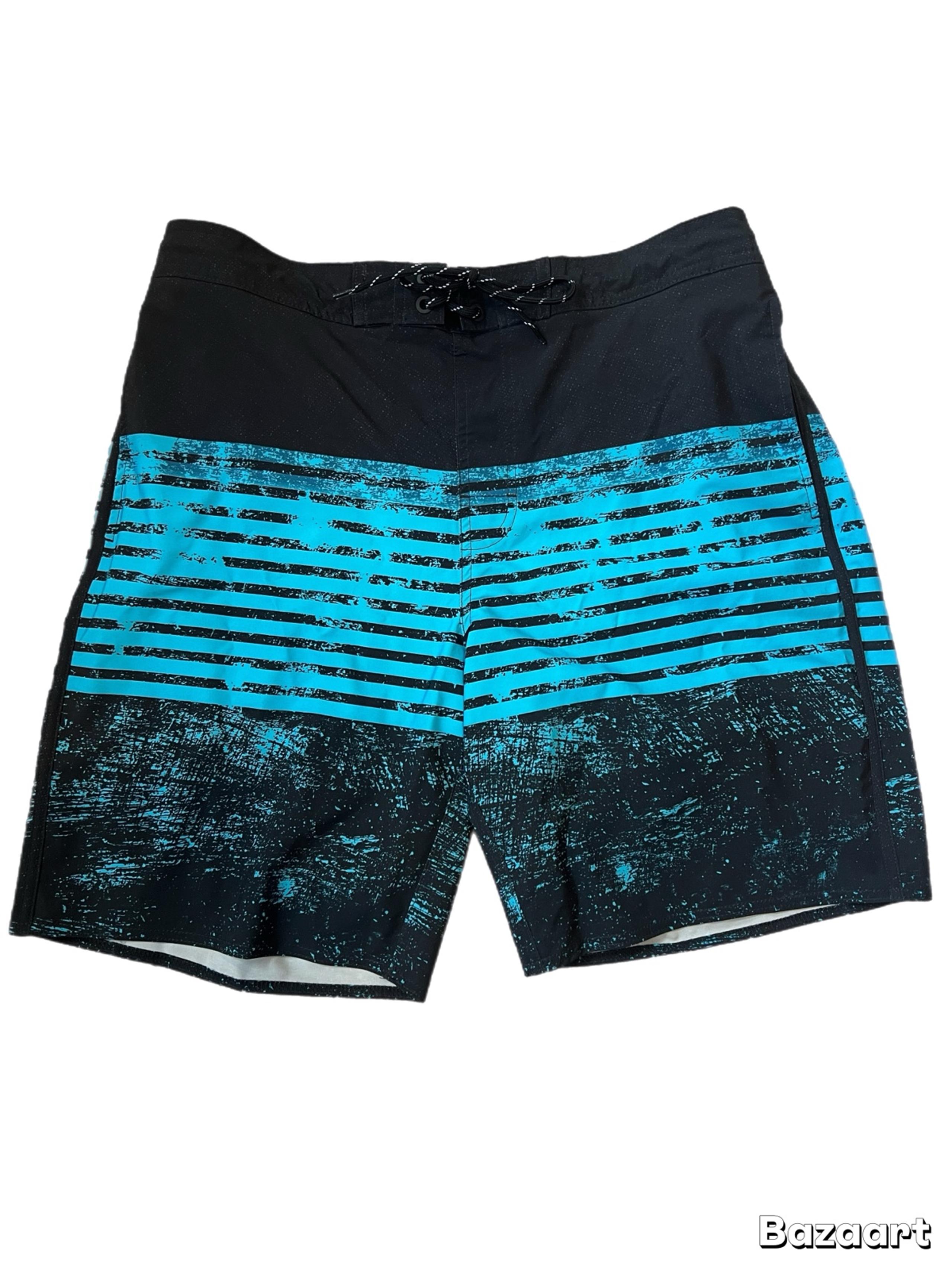 George Mens Size Large Swim Shorts Black/blue