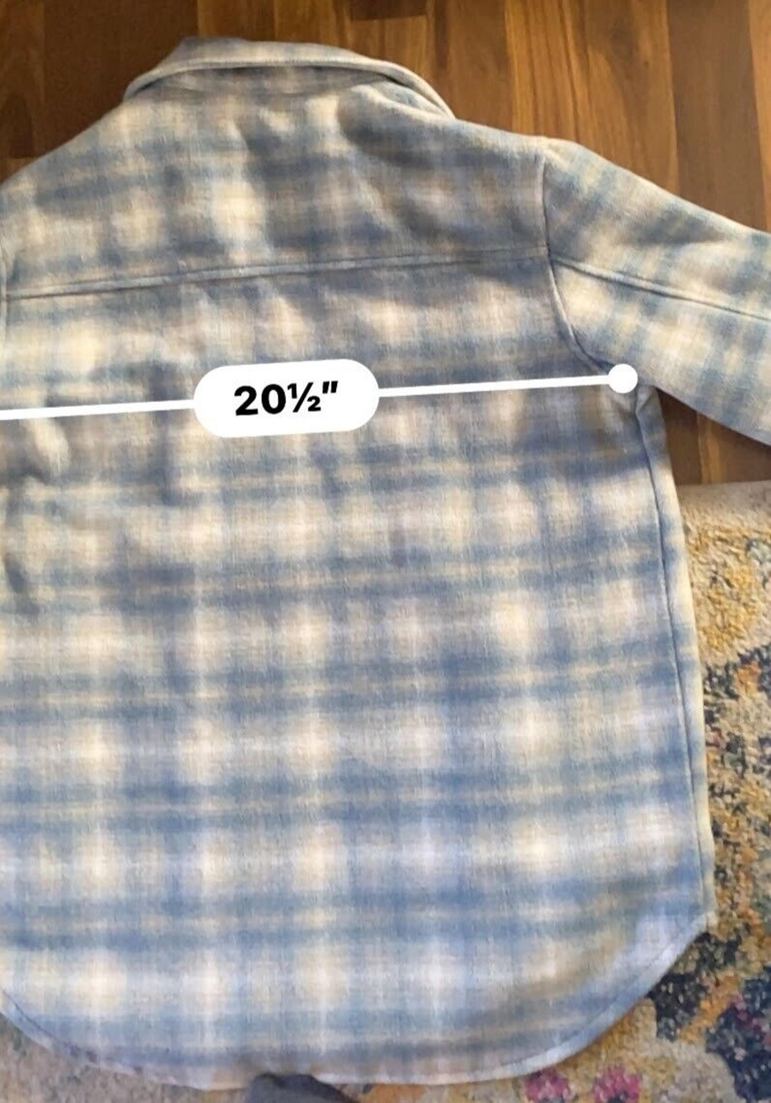American Eagle Flannel Winter Jacket Womens SZ L or XL Blue Plaid Button only wo