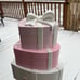 Pink Valentines 3 stacked bow heart gift boxes Coquette decor