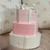Pink Valentines 3 stacked bow heart gift boxes Coquette decor