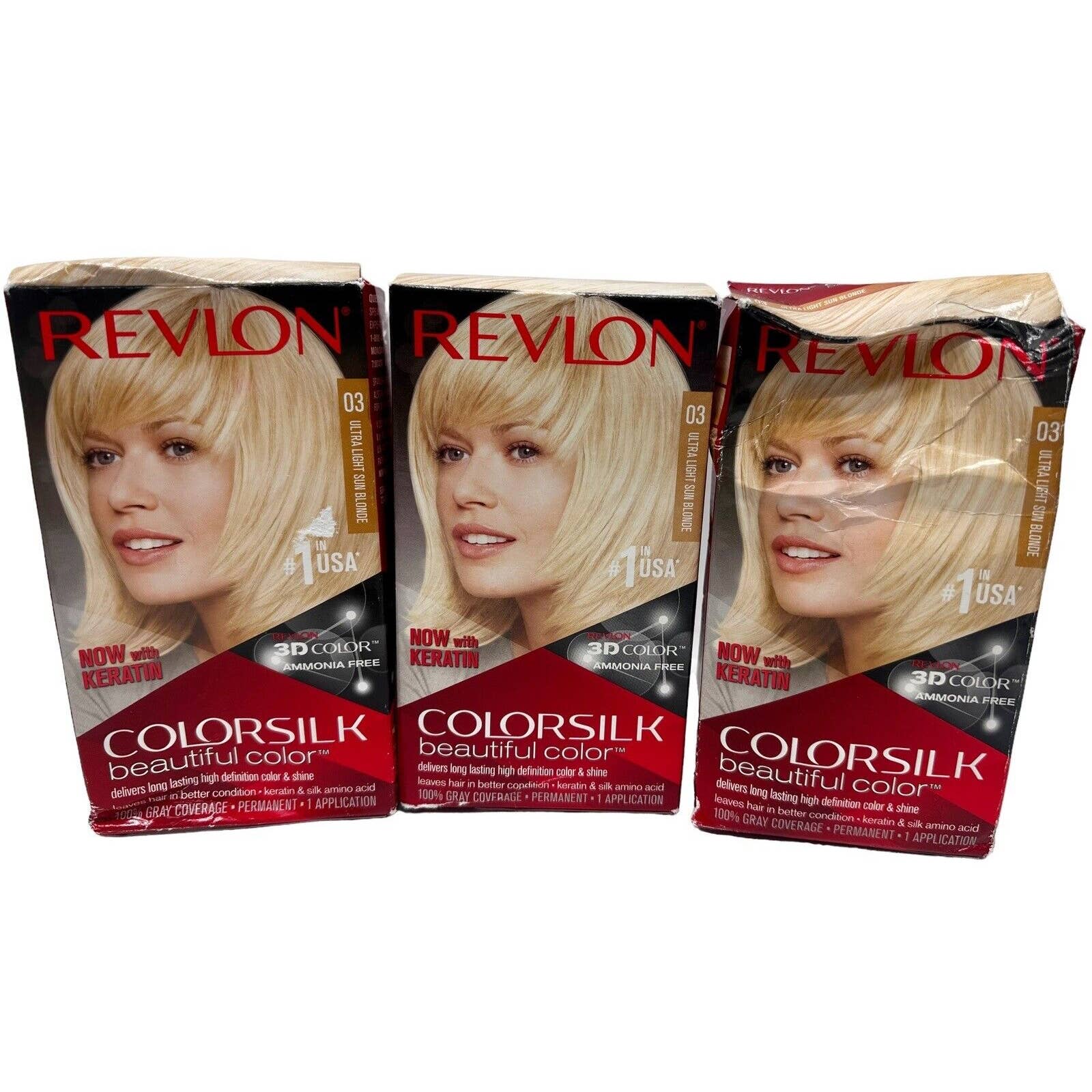 REVLON Colorsilk Beautiful Color 03 Ultra Light Sun Blonde Lot of THREE