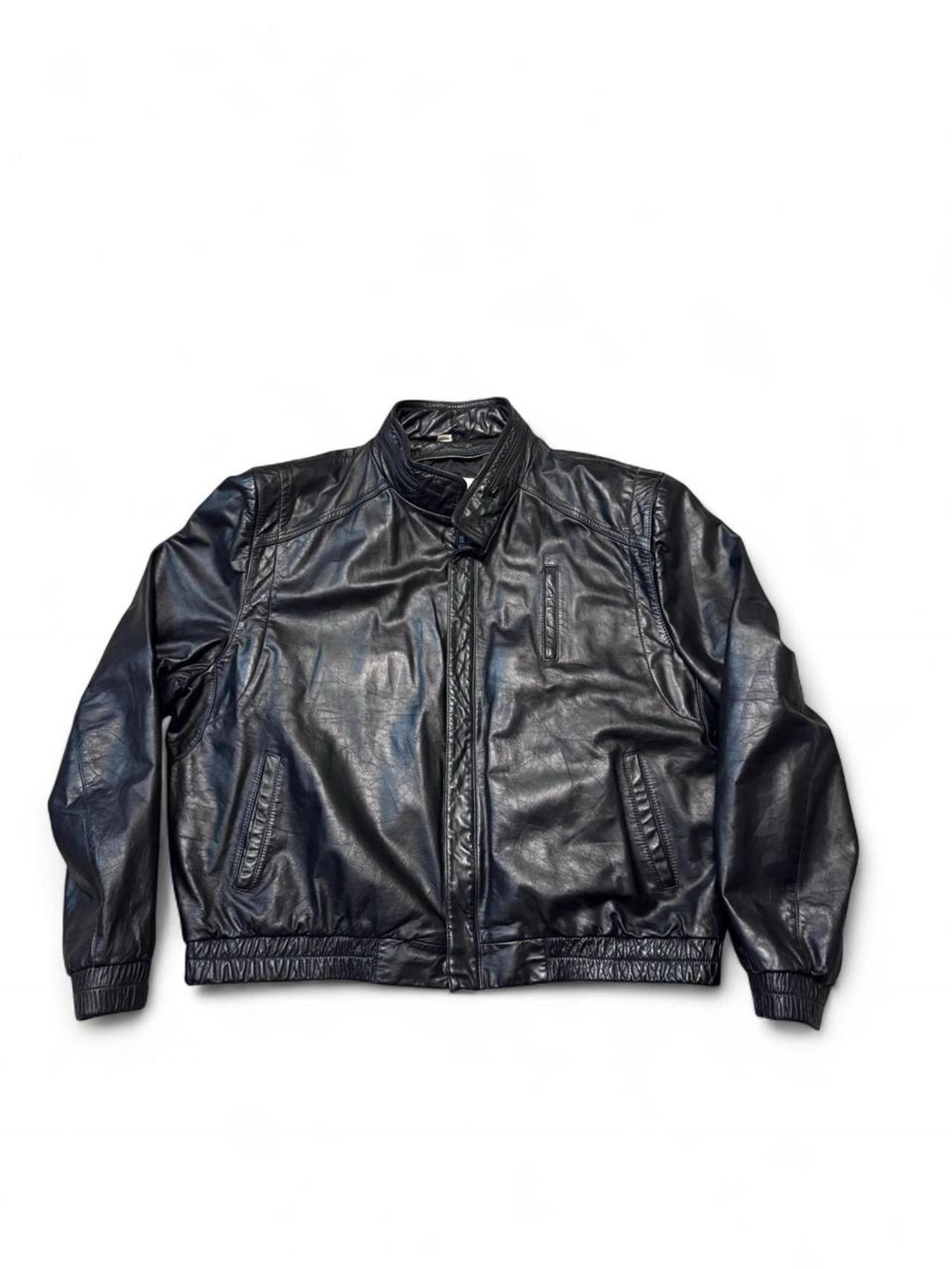 VTG Wilson’s leathers genuine leather bomber motorcycle jacket black 50/L mens