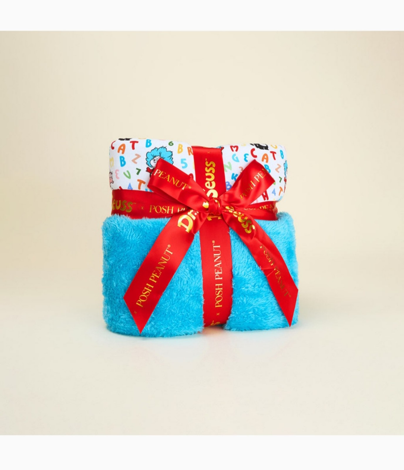 Posh peanut cat in the hat plush luxe blanket