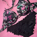Victoria's Secret 32A,32B BOMBSHELL BIKINI XS,S bottom BLACK Hot Pink Butterfly