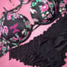Victoria's Secret 32A,32B BOMBSHELL BIKINI XS,S bottom BLACK Hot Pink Butterfly