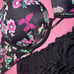Victoria's Secret 32A,32B BOMBSHELL BIKINI XS,S bottom BLACK Hot Pink Butterfly