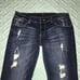 Kancan Dark Whiskered Distressed Destroyed Raw Hem Cropped Capri Jeans 11 29