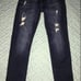 Kancan Dark Whiskered Distressed Destroyed Raw Hem Cropped Capri Jeans 11 29