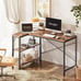 L Shaped Computer Desk, Rustic Brown