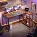 L Shaped Computer Desk, Rustic Brown