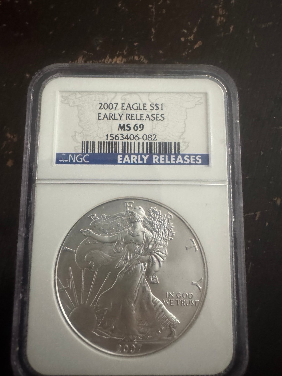 2007 Silver Eagle early reléase NGC ms69