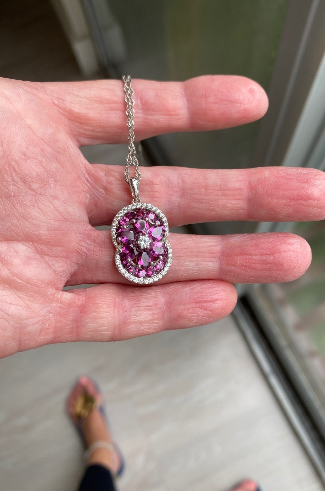Sterling garnet pendant