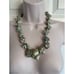 Turban turbo shell green vintage unique chunky necklace 11 in long