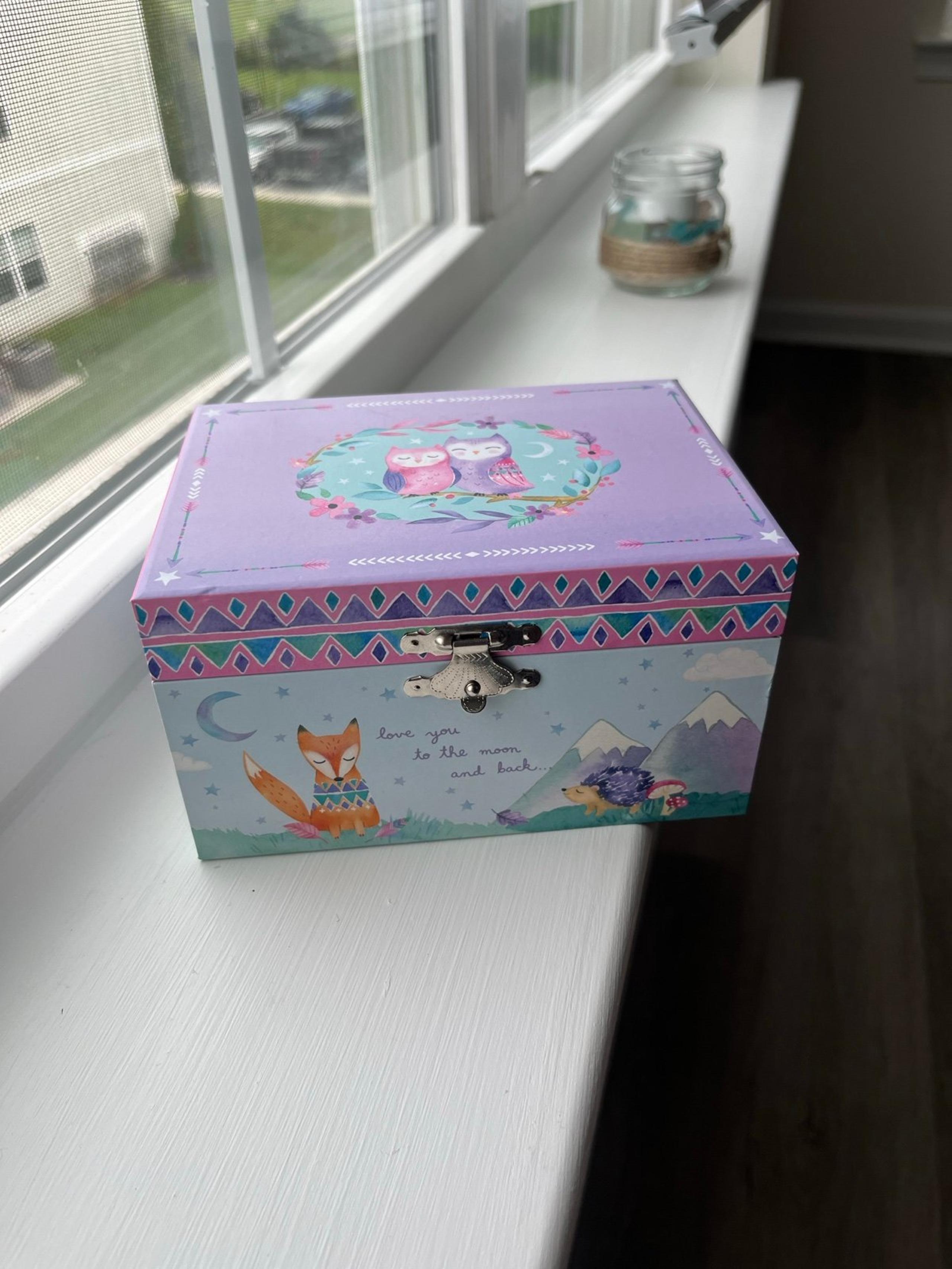 Woodland animals music jewelry box 7”