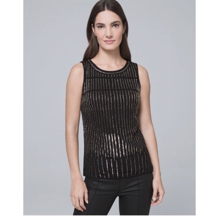 WHBM | Embellished Tank / Beaded Date Top XXS