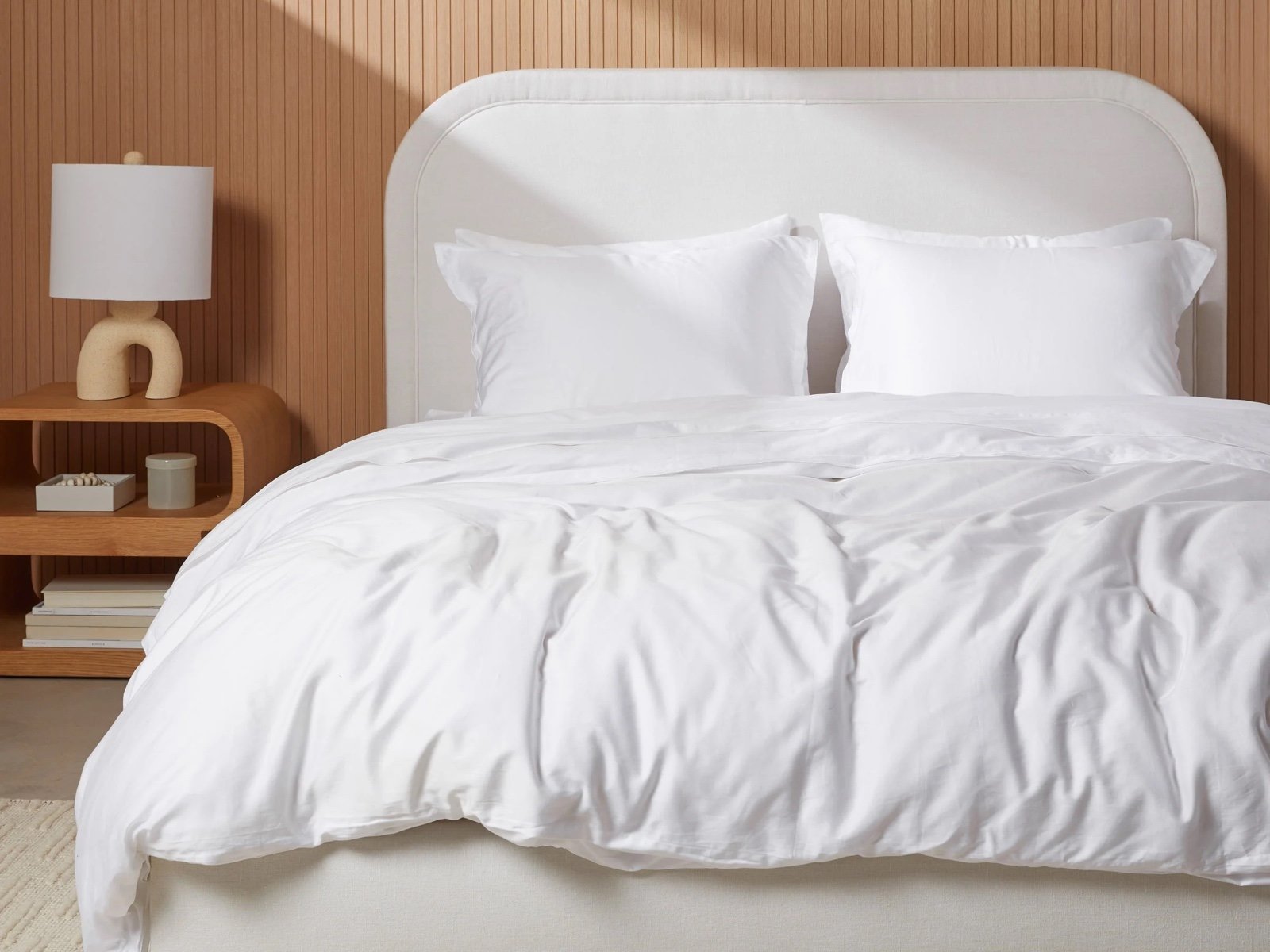 Sateen Duvet Cover - Full/Queen / White