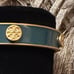 NWT Tory Burch Authentic Green Enamel Logo 7mm Bracelet with Dustbag