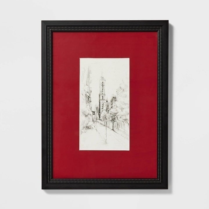 Studio McGee 18x24 Vintage City Sketch Framed Wall Art - New in Box