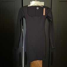 SKIMS Body Black Long Sleeve Slip Dress XS