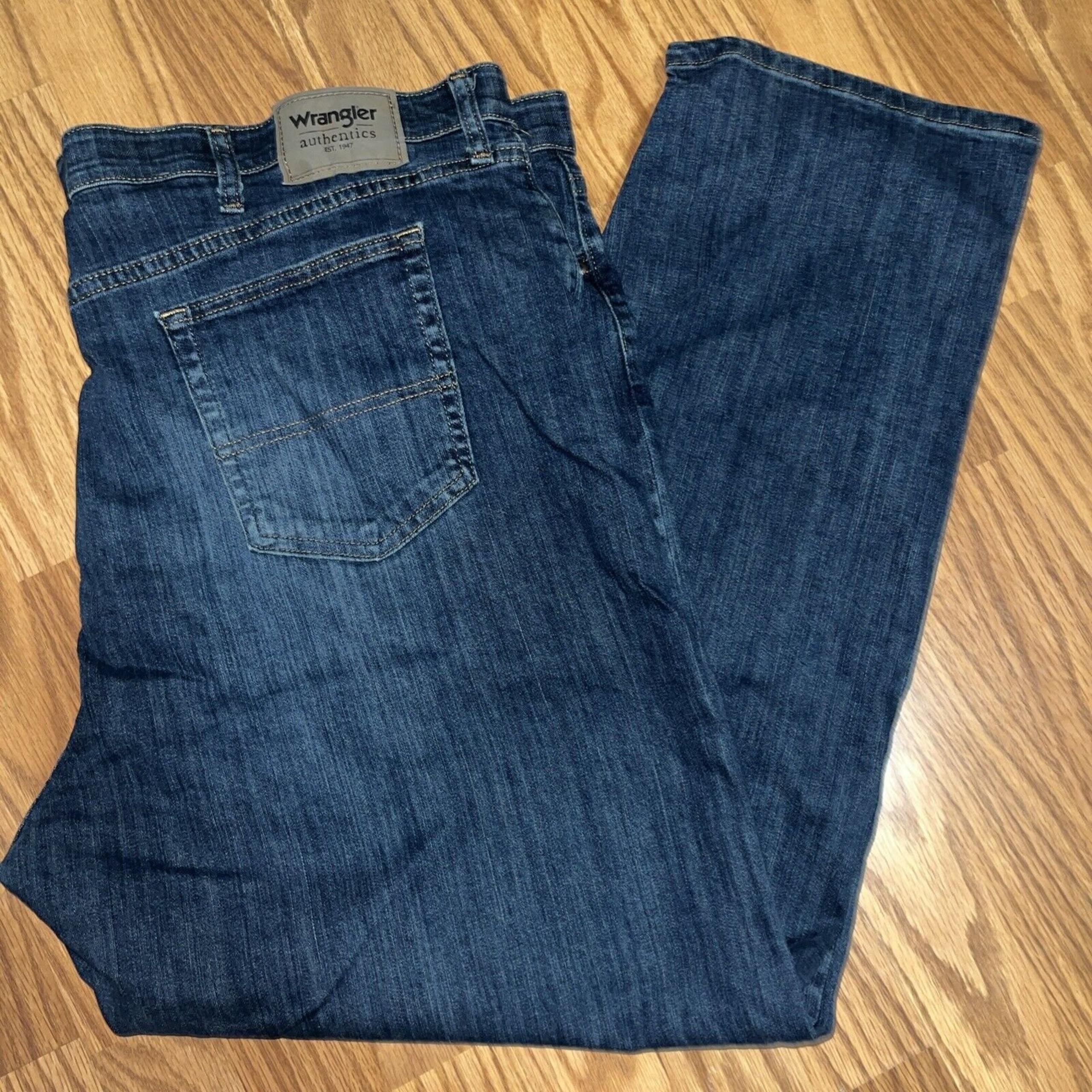 Wrangler Authentics Mens Big & Tall Comfort Flex Relaxed Fit Jeans 44 x 30