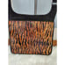 Stuart Weitzman black and tiger stripe leather crossbody messenger bag with smok