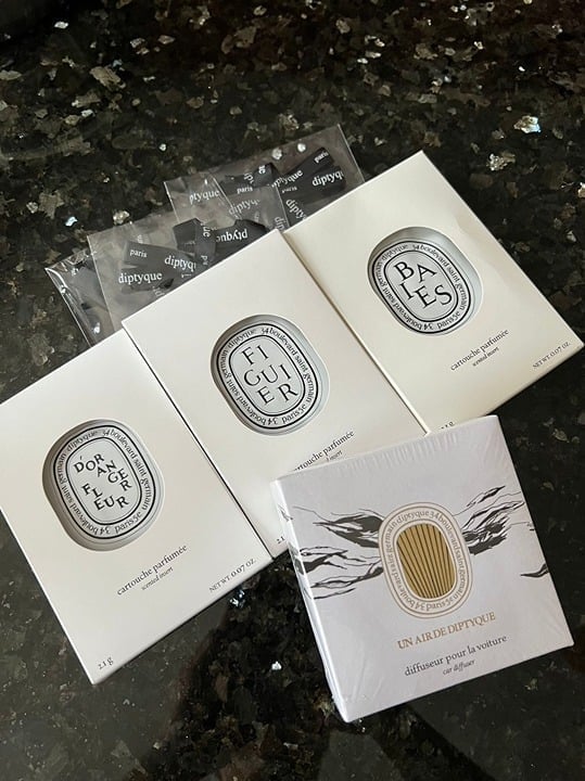 Bundle DipTyque CAR DIFFUSER + FLEUR D'ORANGER +Gingembre + Tubereuse inserts