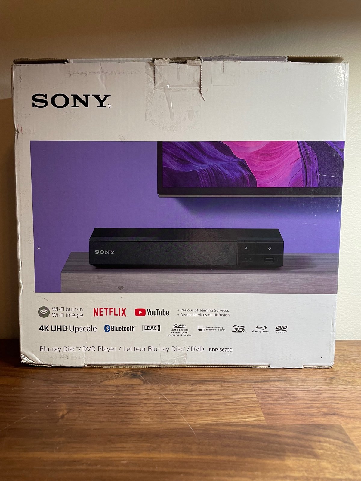 New Open shops Box Sony BDP-S6700 4K Upscale Streaming Wi-Fi Built-in Blue-ray Player