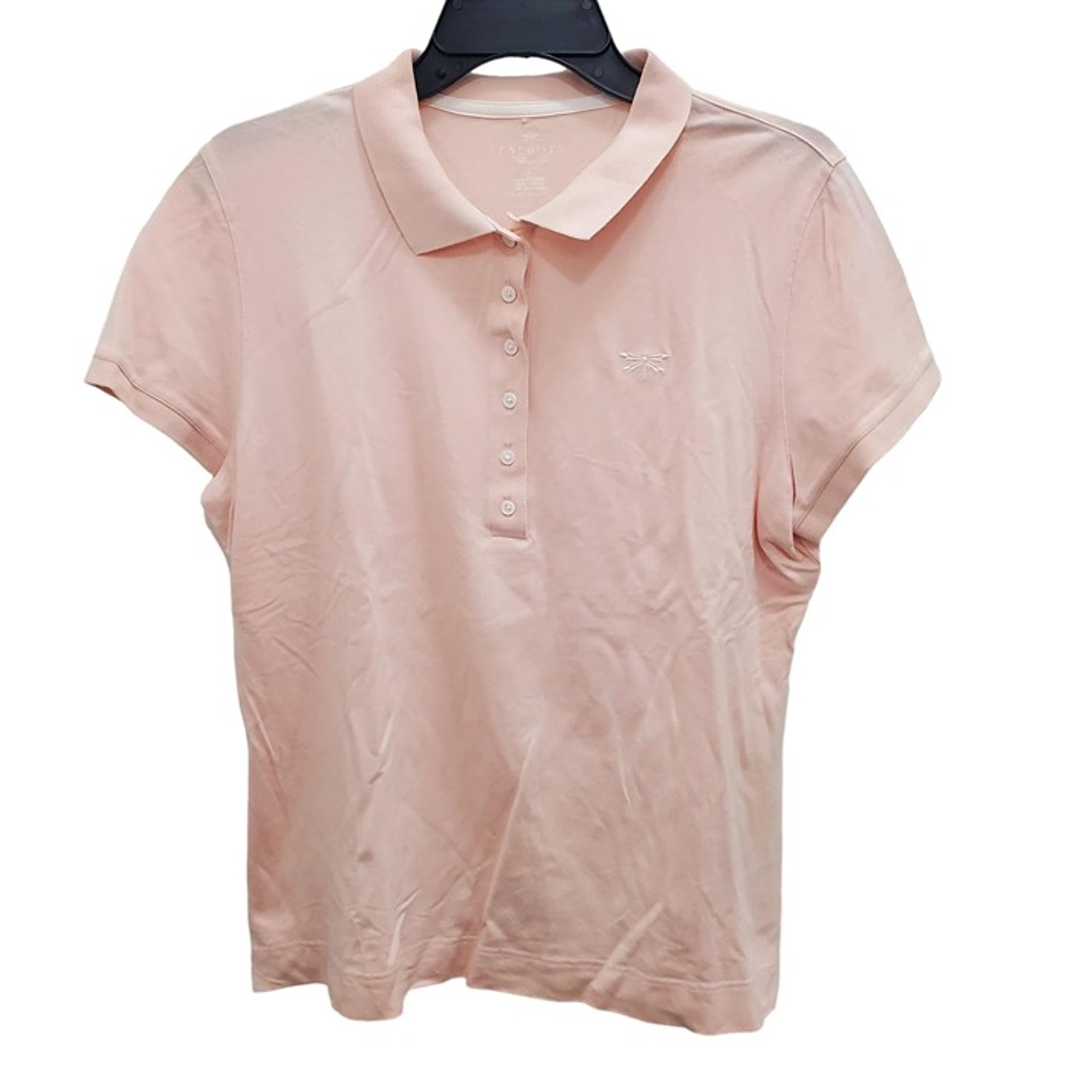 Talbots Women's Light Pink Cotton Modal Blend Dragonfly SS Polo Shirt Top Sz XL