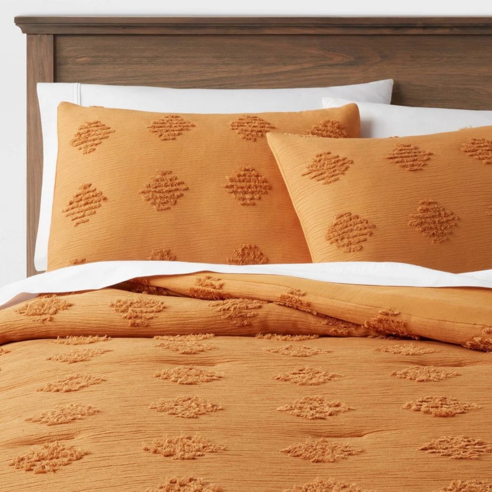 Threshold Comforter Bedding Set Tufted Diamond Texture, Gold, Full/Queen