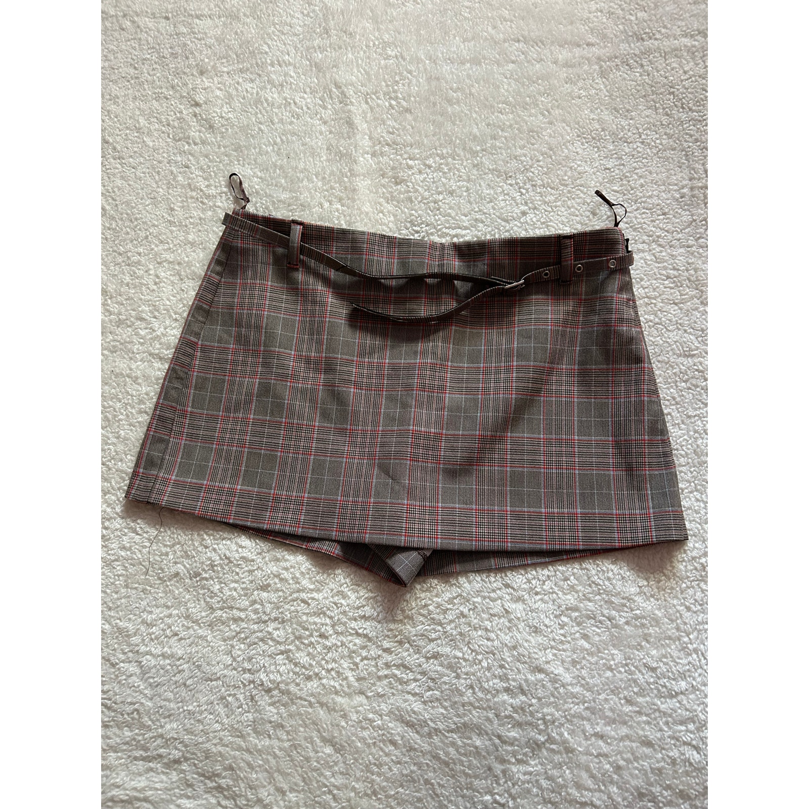 Zara Plaid Brown Skort Size Small