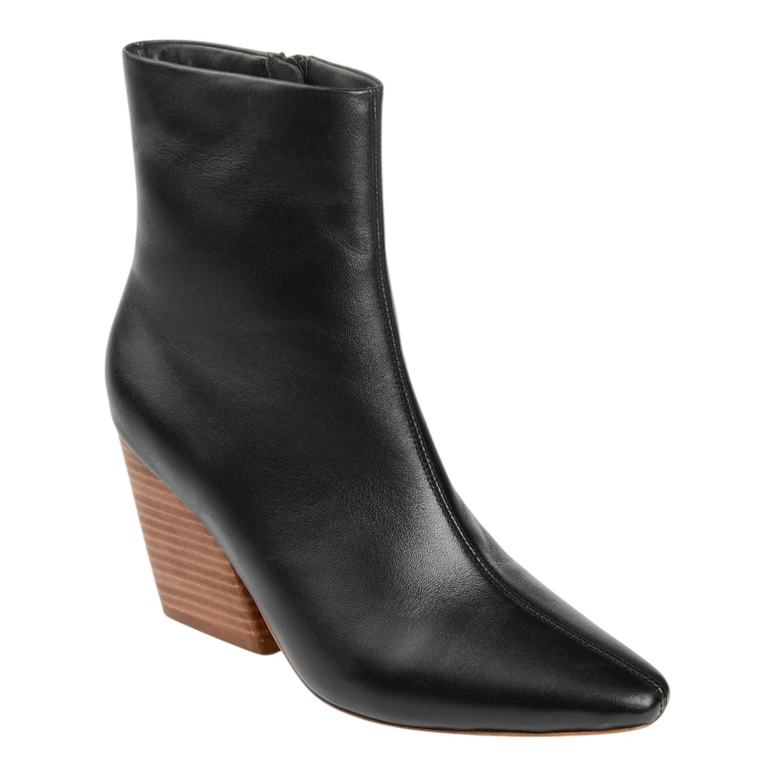 Journee Women's Hydra Angular Stacked Heel Booties Black Size 7 1/2
