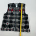Vintage Laura Ashley Sweater Size Medium Grey Black Plaid Wool Button Up Vest