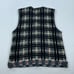 Vintage Laura Ashley Sweater Size Medium Grey Black Plaid Wool Button Up Vest