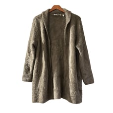 Soft Surroundings Maven Brown Soft Fuzzy Topper Coatigan Cardigan Size PL