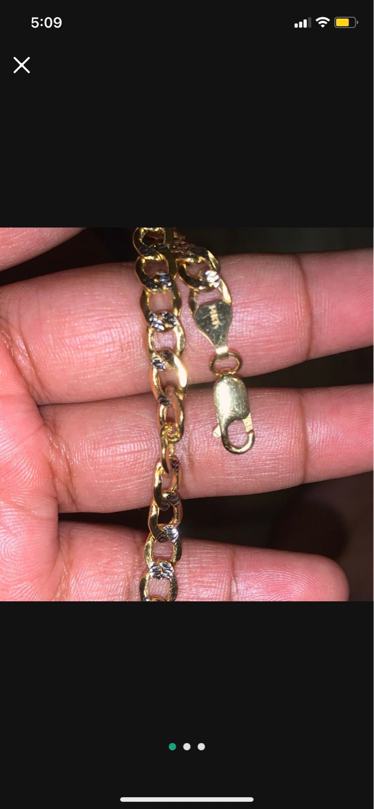 14kt diamond cut Cuban link bracelet