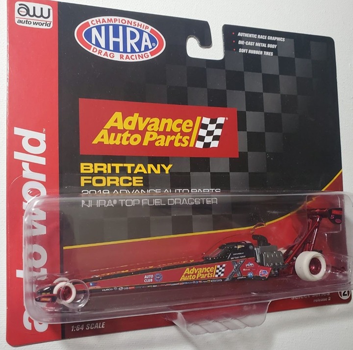 1:64 AUTO WORLD *ULTRA RED CHASE* Brittany Force TOP FUEL DRAGSTER *NIP*