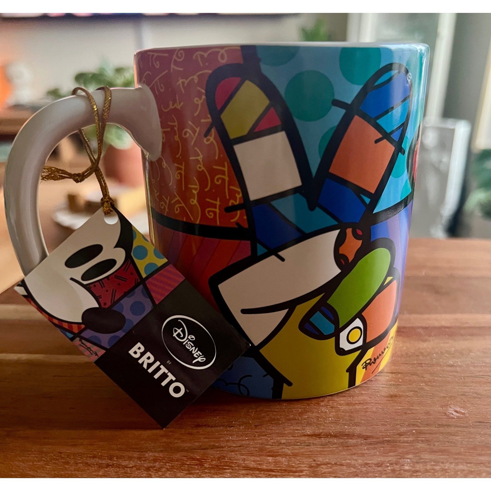 Disney Coffee Mug Britto Mickey Mouse Pop Art Colorful Enesco Rare 2011