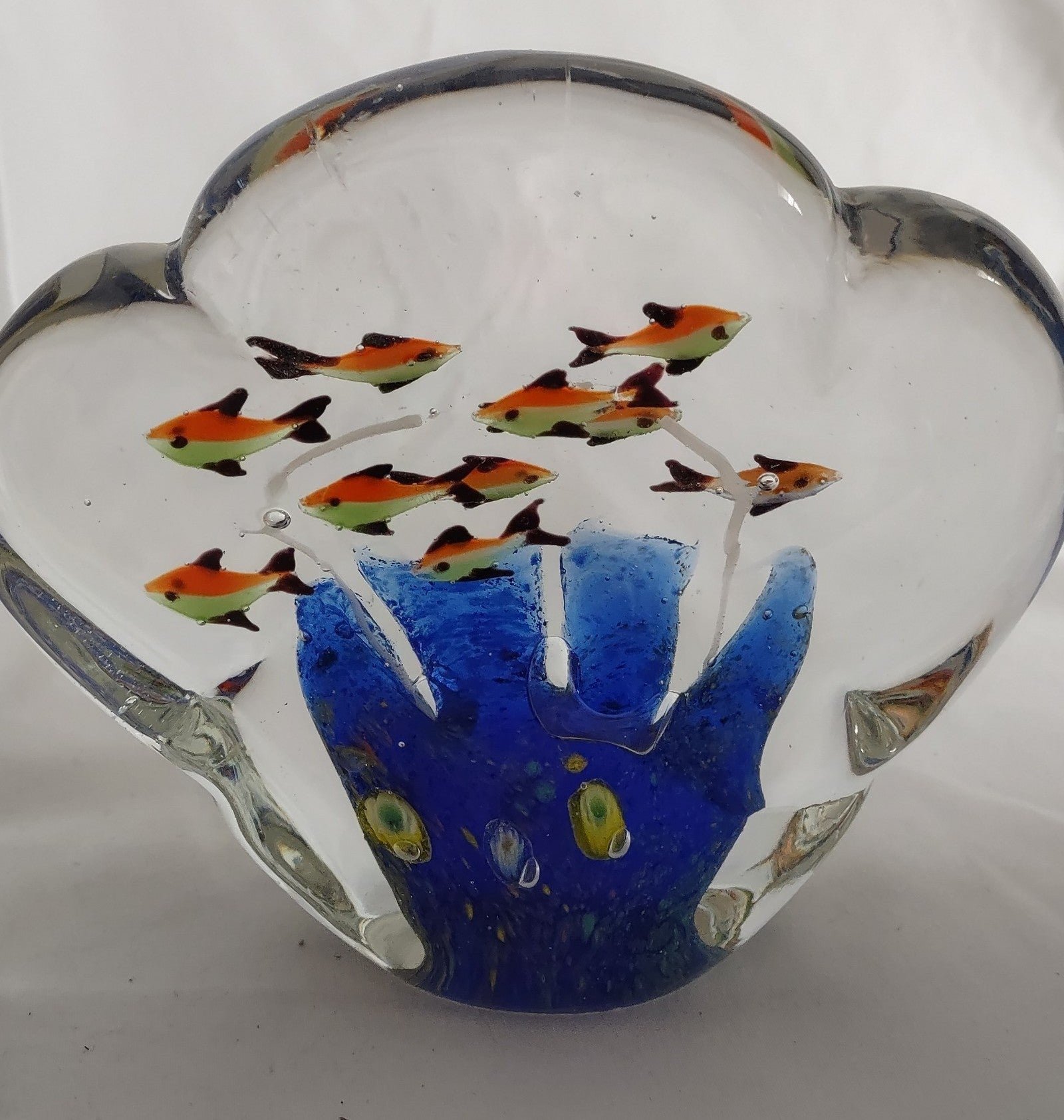 Tropical Fish Aquarium Art Glass Paperweight
