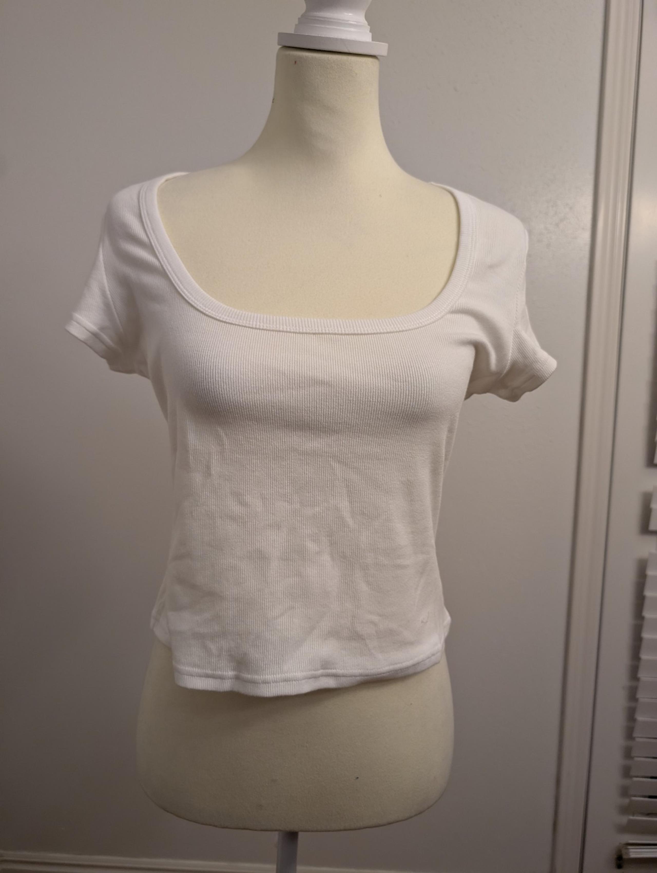 Women's Princess Polly xx Baseline square neck rib top white Size 10